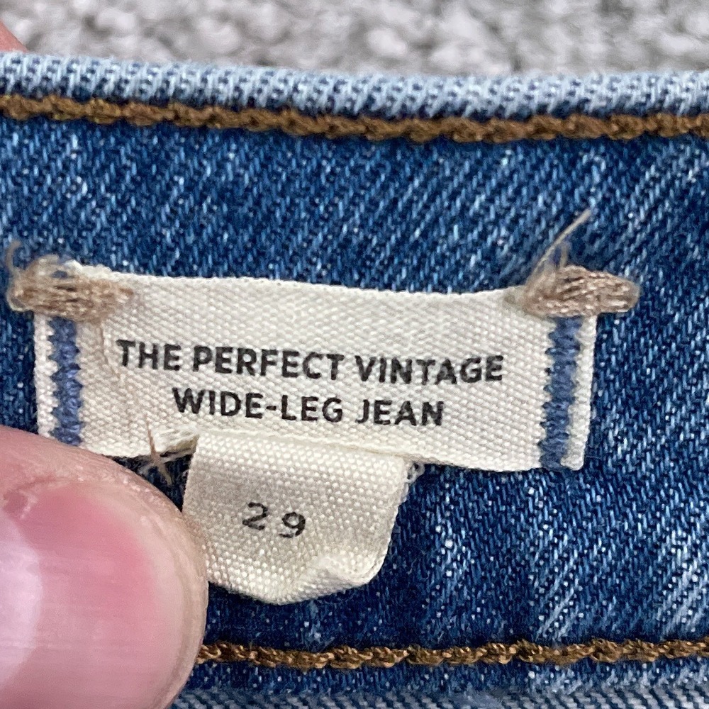 Madewell Jeans Womens 29 Blue Perfect Vintage Wide Leg Patch Pockets Denim - Picture 10 of 13